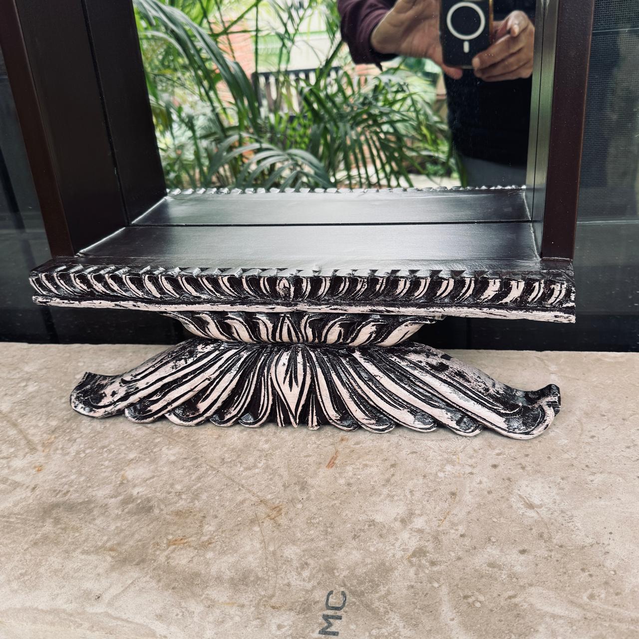 Tall Wooden mirror with Ledge : Aaina 26