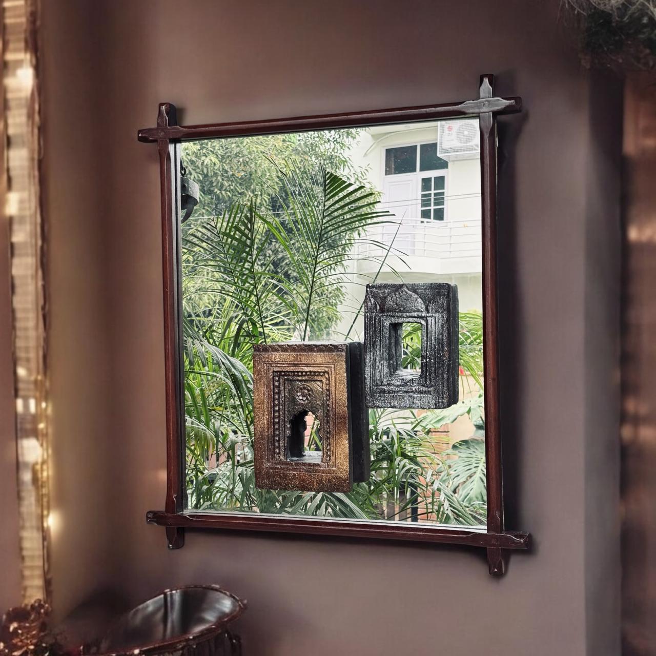 Wooden Mirror with Inset  Vintage Jharokas  : Aaina 13