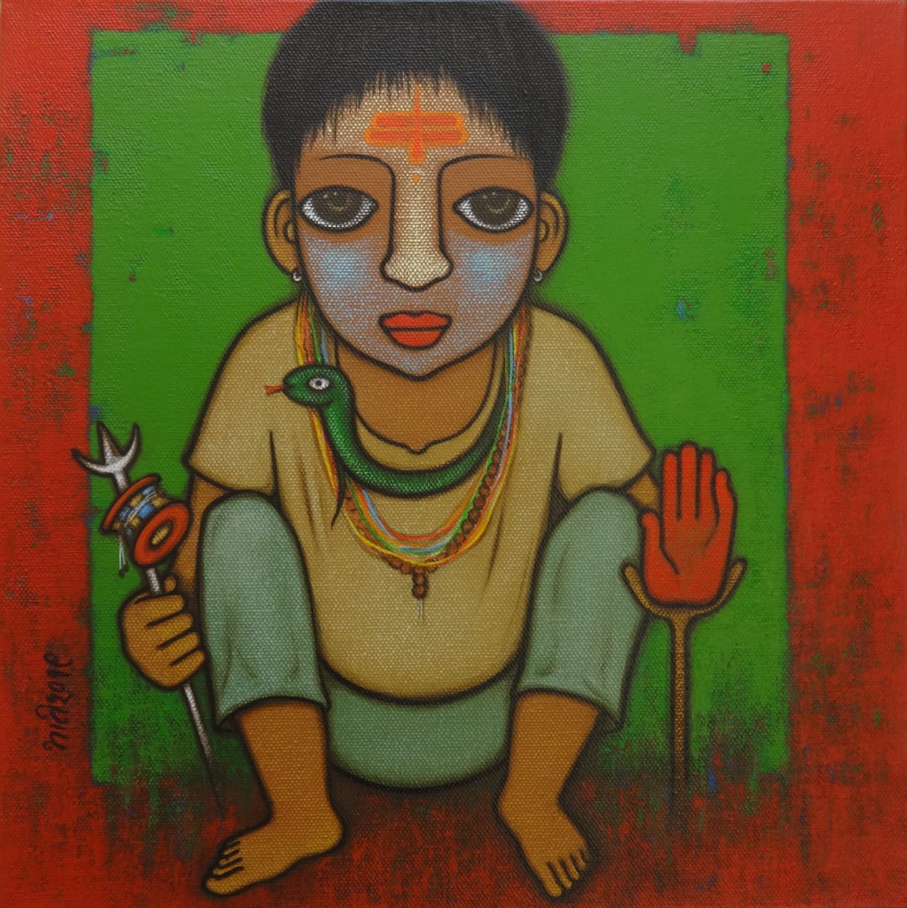 Contemporary Indian original Art : Bahurupia -1