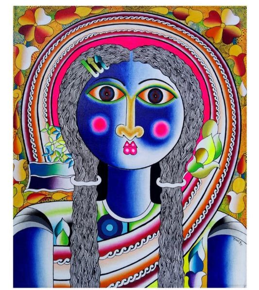 Contemporary Original  Indian Art : Young Girl