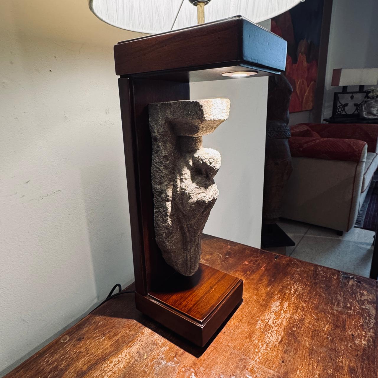 Stone Sculpture Table  lamp : Noor 44 ( Shade Included)