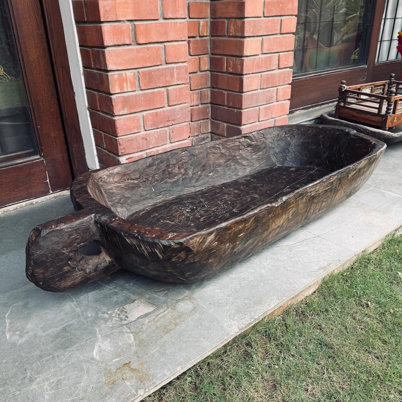 Large Wooden Rustic Trough Planter : Burhan 3 (6 feet)