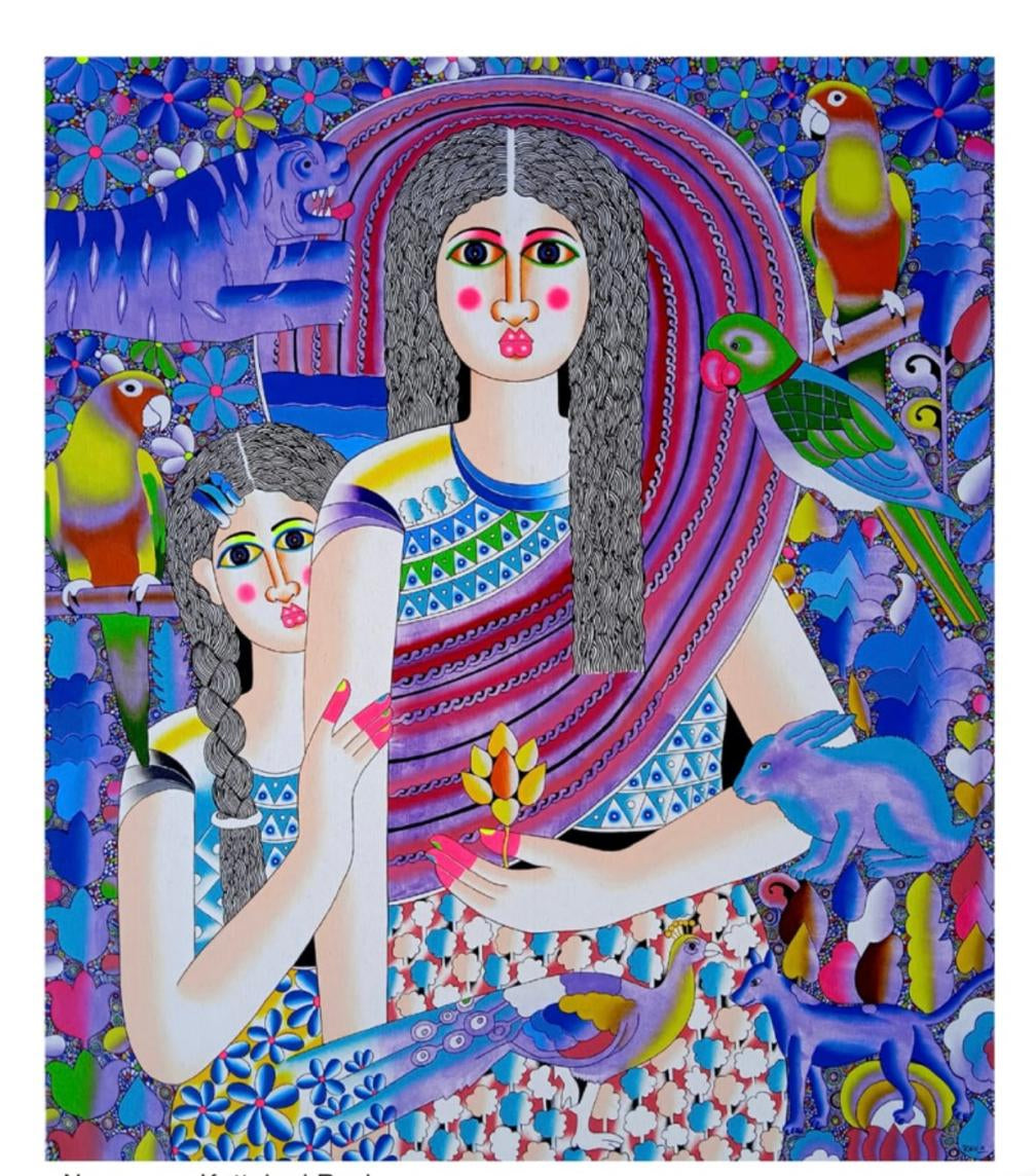 Contemporary Original Indian Art : Mother And Child